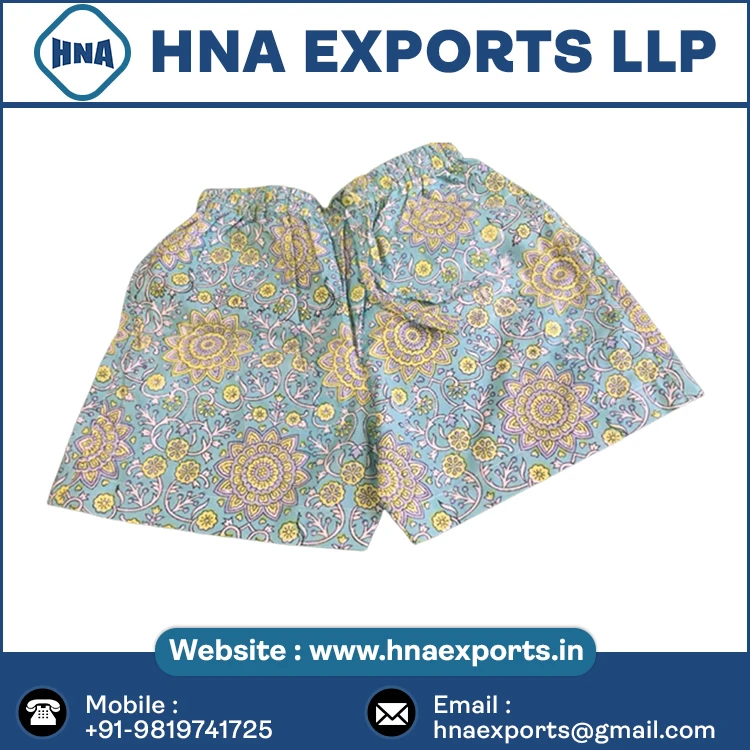 Soft Cotton Printed Ladies Summer Women Shorts With Elastic And String Buy from Indian Clothing Manufacturers