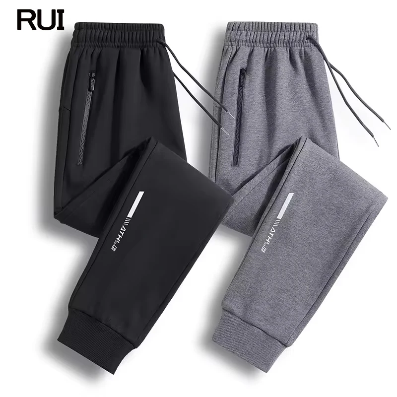 Hot Selling Men Track Pants Joggers Sports Gym Pants Elastic Waist Zip Pockets heavyweight sweatpants