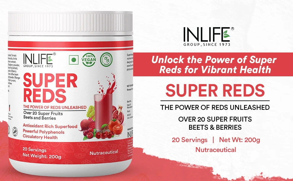 Super Reds  - 200g Powder with Antioxidants From 20 Superfoods, Fruits, Beets & Berries at Low Cost