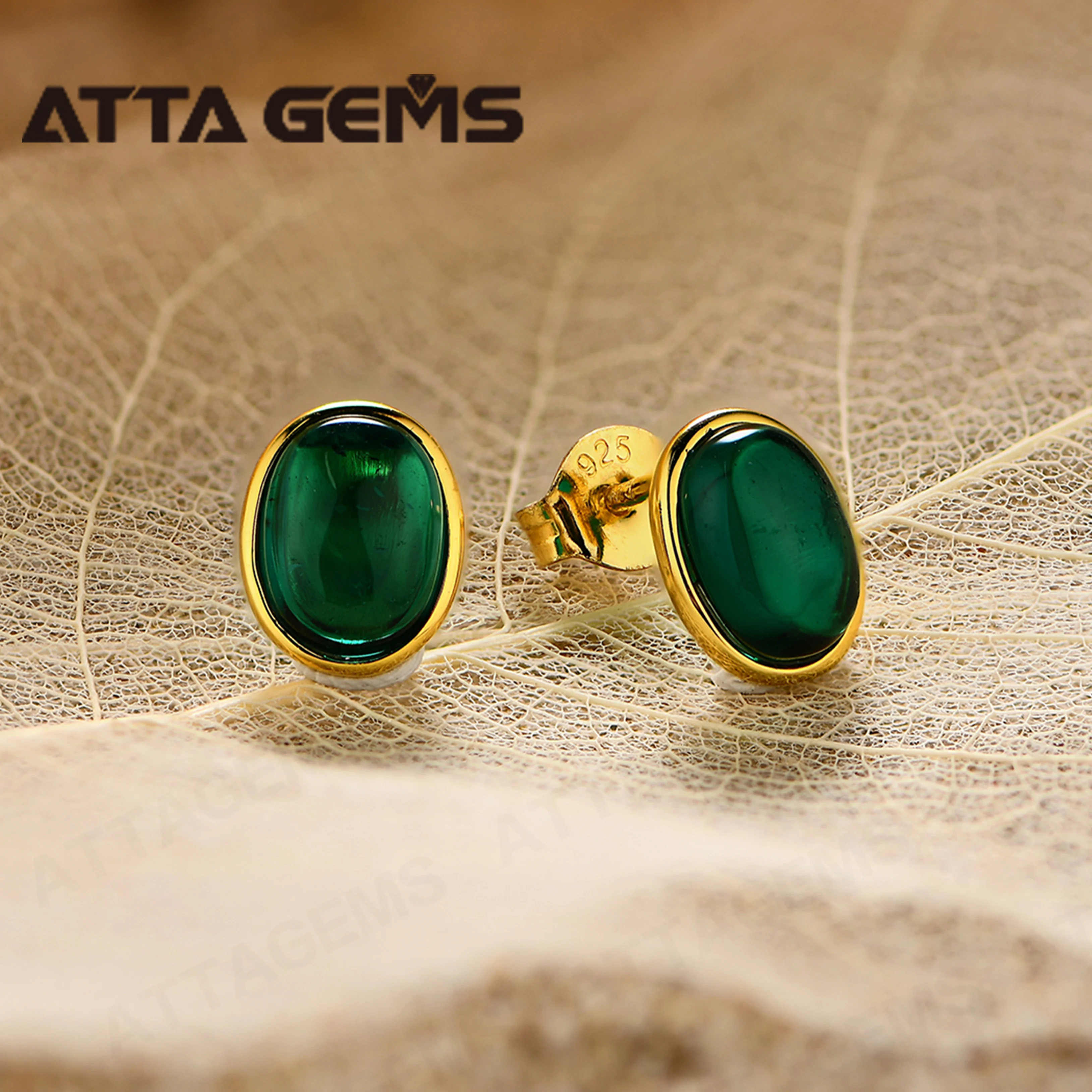 2024 ATTA Silver Luxury Emerald Moissanite Dainty Earrings Emerald Diamond Earrings Gemstone Earrings