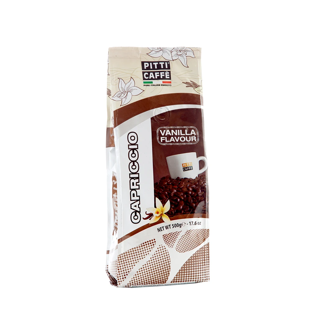 High Quality Italian Coffee - Capriccio Vanilla - 500g Bag Roasted Beans - BIO Coffee Blend - Made in Italy - Samples Available
