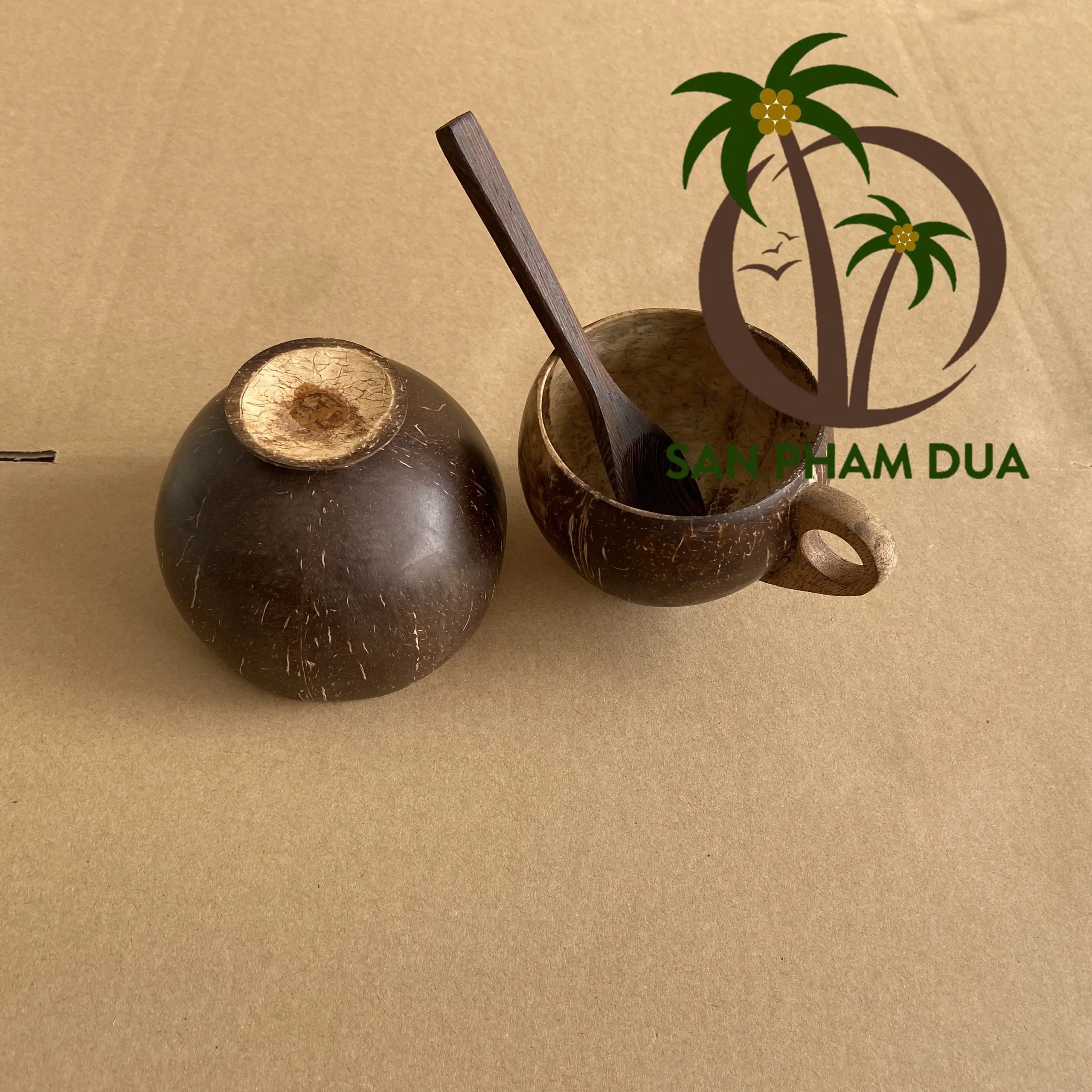 TOP SELLING COCONUT SHELL CUP FOR DRINKING WINE WATER EATING ICE CREAM COCONUT CUP FROM COCO - ECO VIETNAM