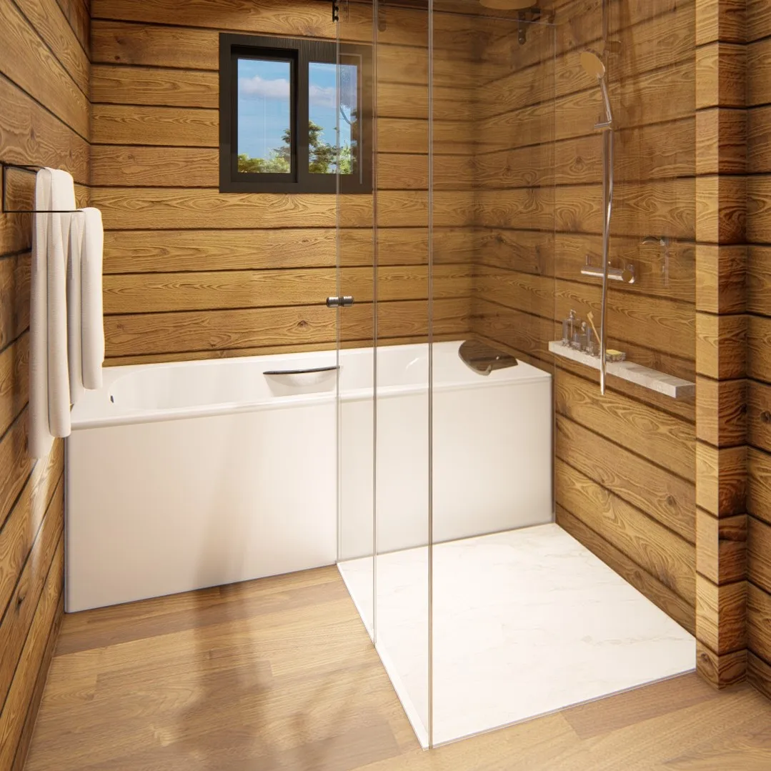 Project Johann hybrid log cabin set direct from production energy efficient residential  kit flat pack EC5 hybrid construction