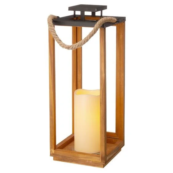 Modern Style Beautiful Hanging Galvanized & Wooden Lantern Manufacturer Vintage Candle Holder Best Holder For Crown Export