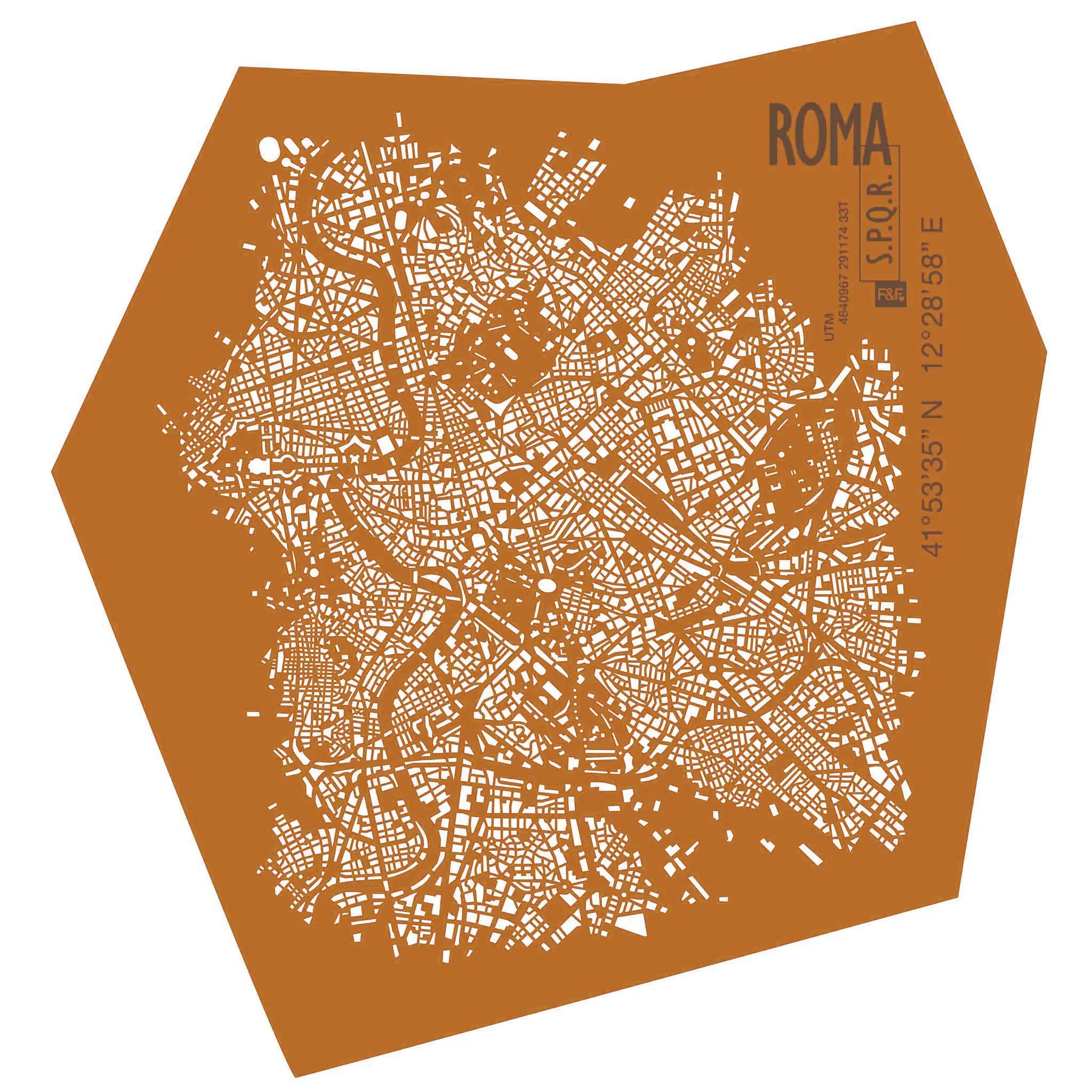 Top quality Italian art designed wall maps made in urban leather Rome for apartment, hotel