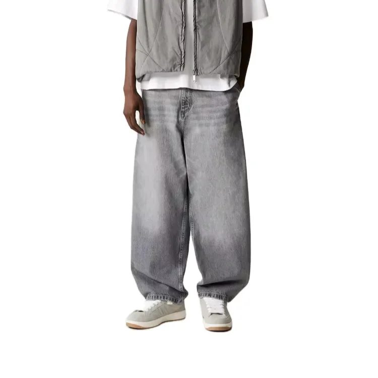 Ultra-Wide Leg Japanese Selvedge Y2K Designer Double Waist Straight Fit Baggy Jeans for Men High Street Style