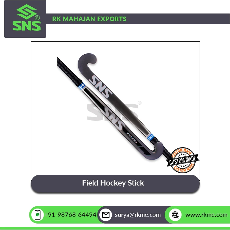 Premium PU Paint Finish 7-ply Laminated Blade and 3-ply Laminated Handle Wooden Field Hockey Stick from Indian Supplier