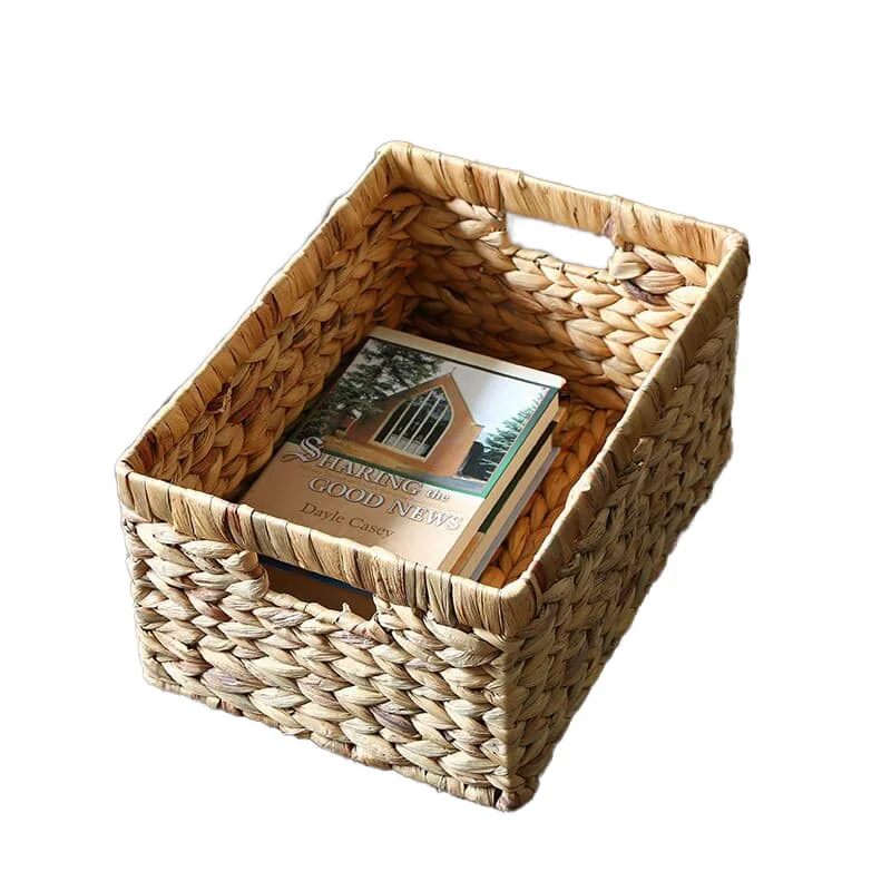 High quality Jumbo Water Hyacinth Basket with Built-in Handles Storage Basket OEM factory wholesale for Organizing from Vietnam