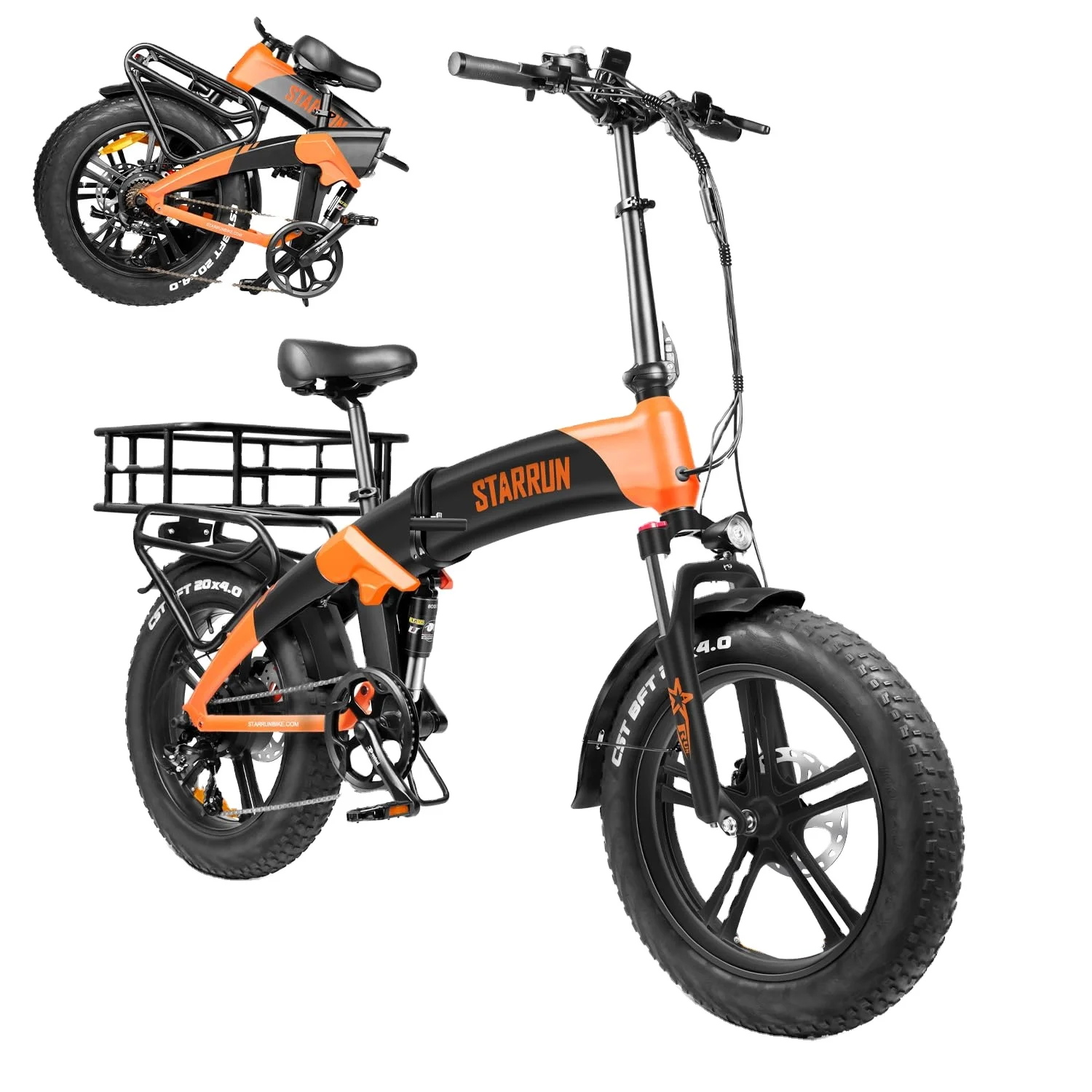 US Store2023 Original Factory E bike 500w 20 inch Flat Land Mountain off load folding Fat tire electric bicycle