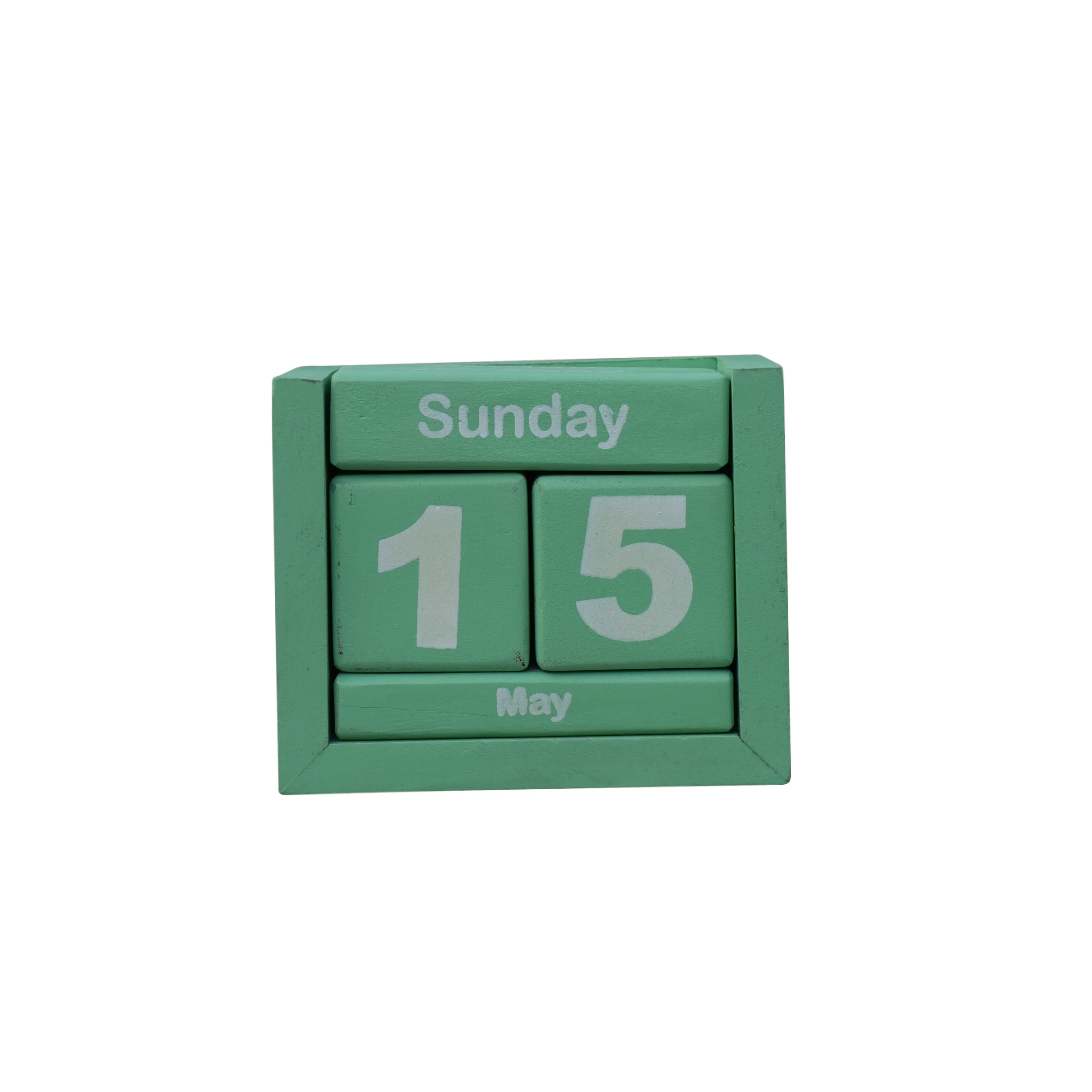 INDIAN CRAFTS Wooden Desktop Calendar perpetual calendar Never Ending Date Calender- Date Changer for Office & Home Wood Crafts
