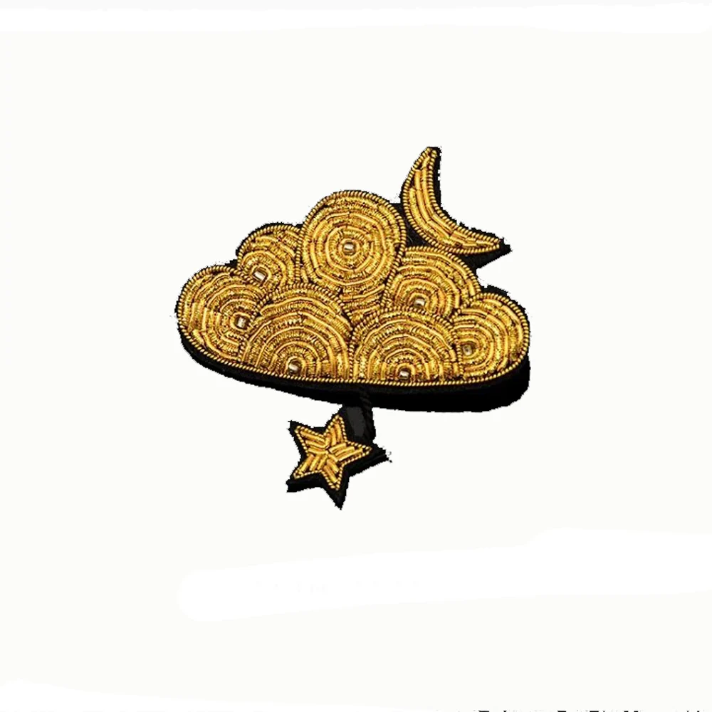 Indian  Thread Silk Cannetille Hand Embroidery Lobster Patch Badge Fashion Brooch Garment Bag Hat Decoration Applique