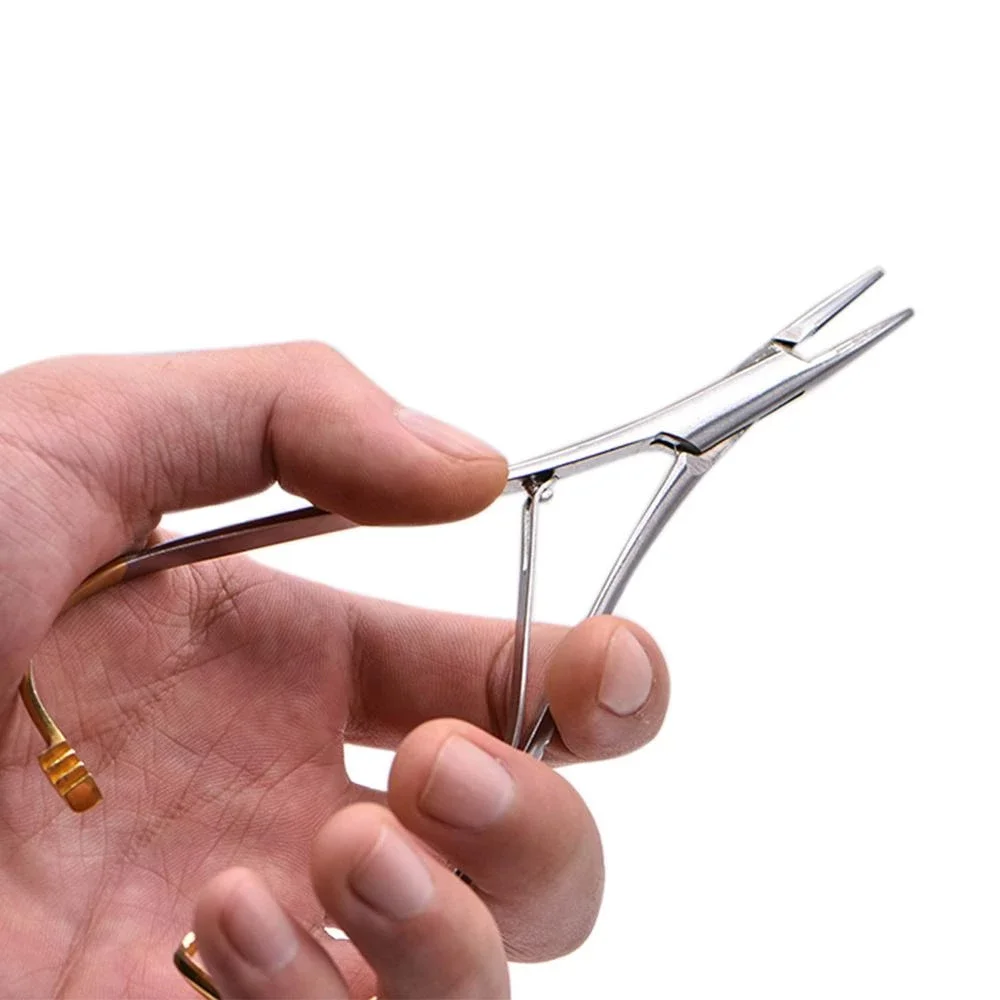 Round Dental Needle Holders Stainless Steel Orthodontic Plier Gold Plated Handle Surgical Dental Instrument Implant Castroviejo