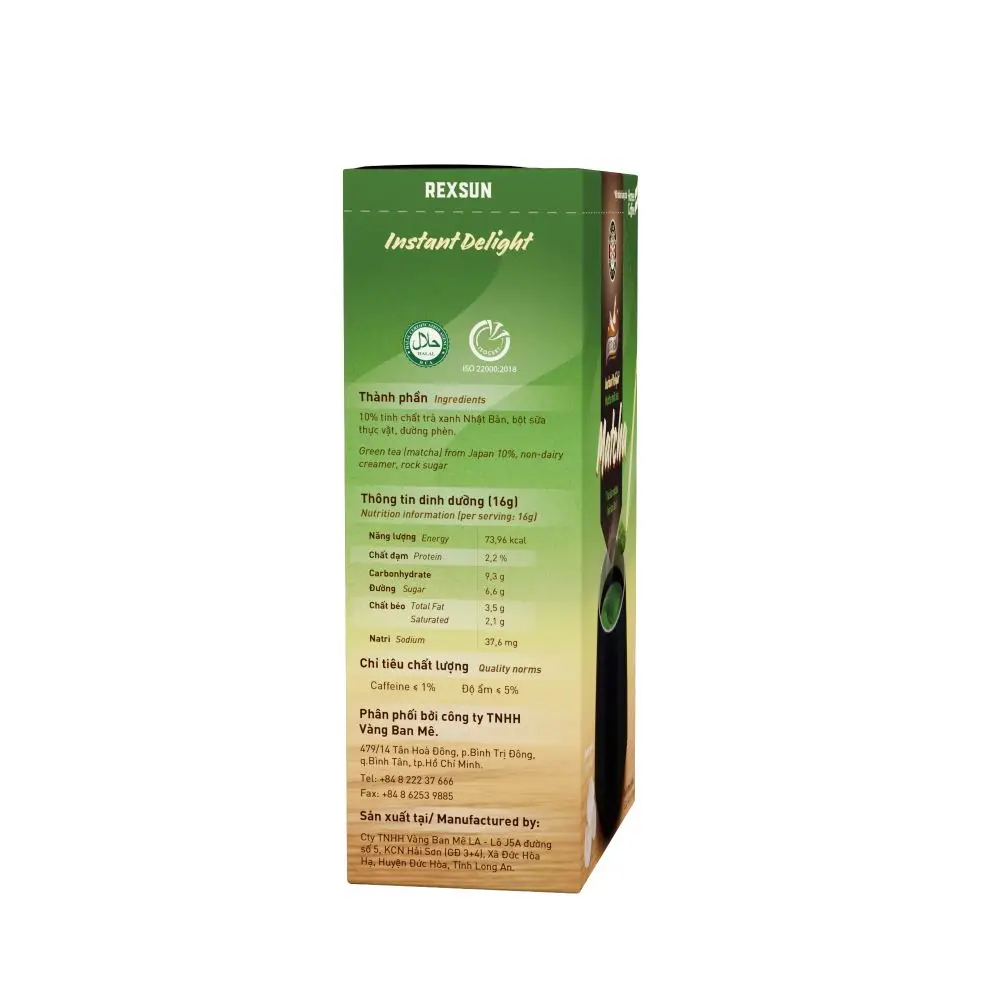 Matcha Milk Tea 3 In1 160 g Per Box - Lover From Vietnam Product of Ban Me Gold Company Ltd.