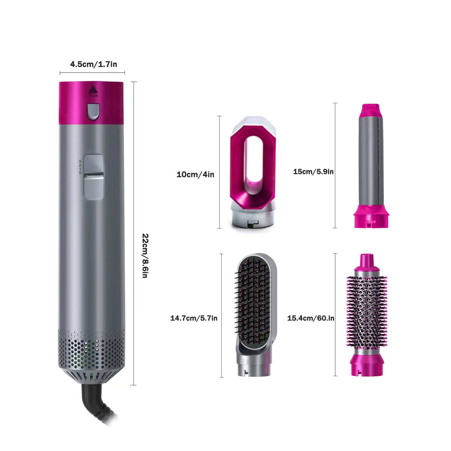 New Trend hot Air Styler air Hair Wrap Dryer  Electric Hair Comb 5 in 1 hair styler wrap straightener volumizer curler