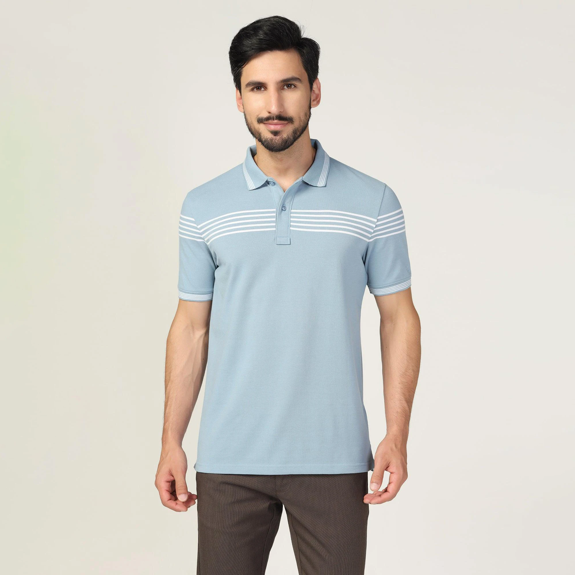 2024 Cool Solid Color Stand Collar Polo T shirt Casual Short Sleeve Slim T Shirt Formal Polo Shirts for Men