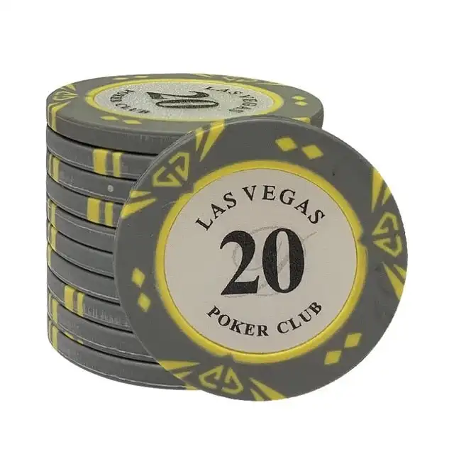 14g Casino Clay Poker Chips Inner Metal with Trim Sticker