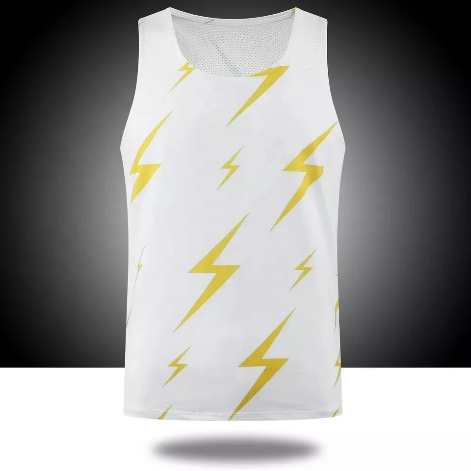 OEM Men Fashion Sleeveless Singlets Elastic Sports Fitness Running Marathon Vest Tank Tops