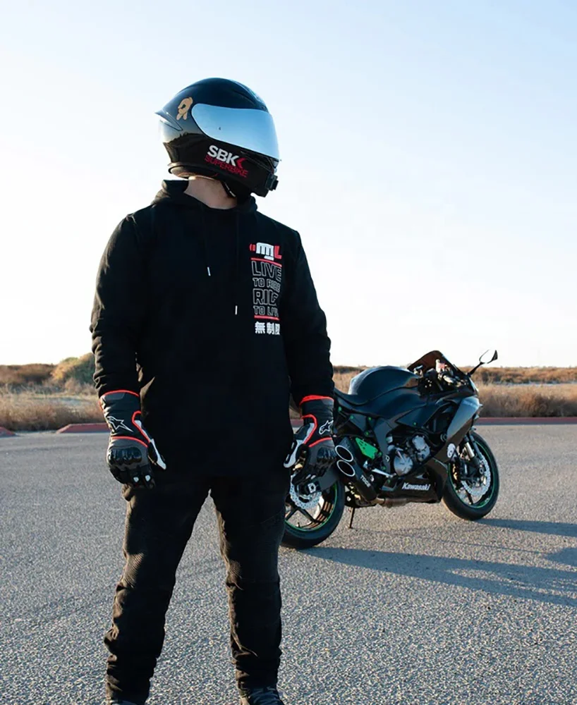 Motorcycle Motorbike Hoodie lined with DuPont KEVLAR Top hoodies for unisex, Prime Protection Kevlar Hoodies With Protection