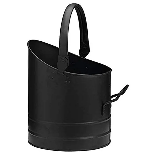 Fireplace Coal Bucket Indoor Outdoor Use Hammered Design Shiny Finishing Metal Coal Bucket Decorative