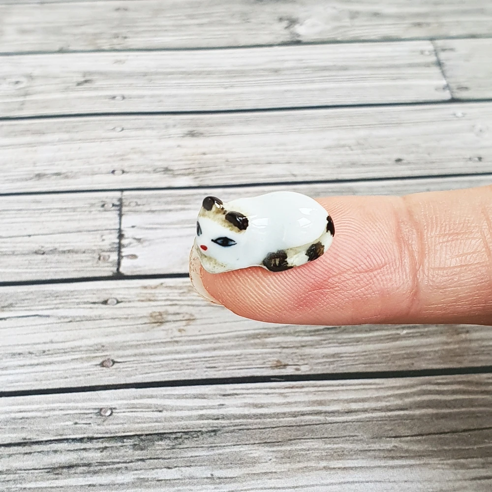 Set 2x Miniatures Ceramic Figurine Cats Kitten