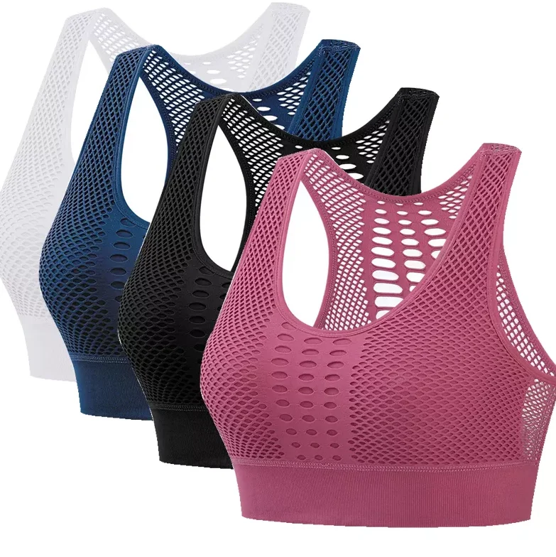 Hot Selling Front Zipper Yoga Sports Bra Women Gym Running Fitness Top Padded Tank Top Adjustable Yoga Bra