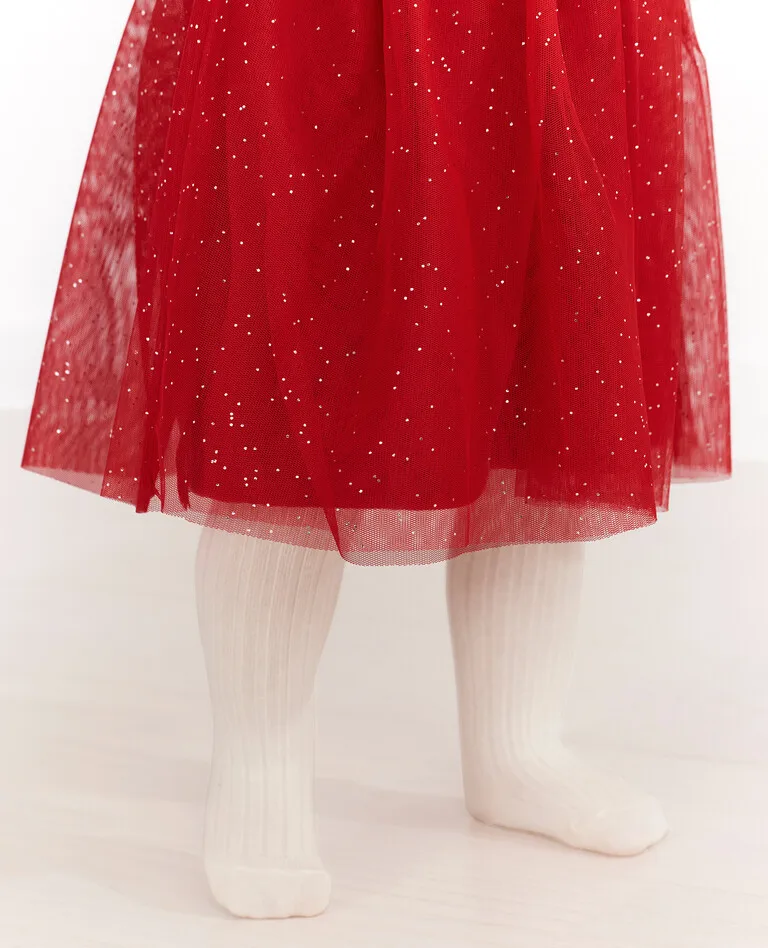 GOTS Certified Cute Baby Clothes Organic Cotton  Dress For Infant Baby Girl Mesh Baby Girl Dresses