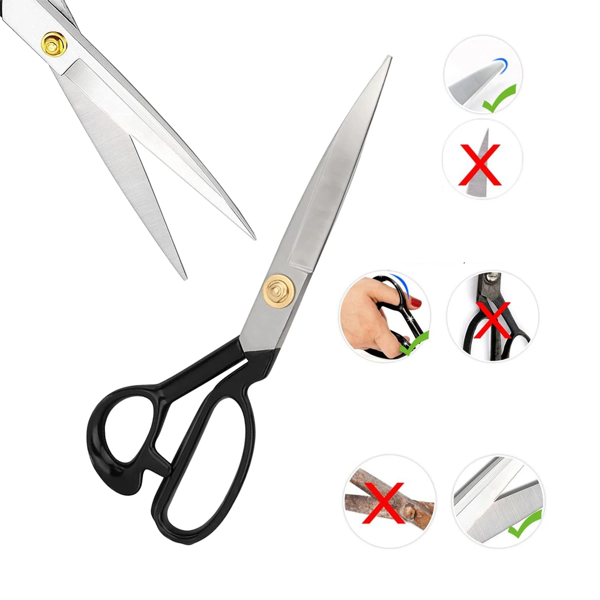 Tailor Shears Sharp High Carbon Steel Strength Fabric Scissors Professional Sewing shears for Leather Tailoring