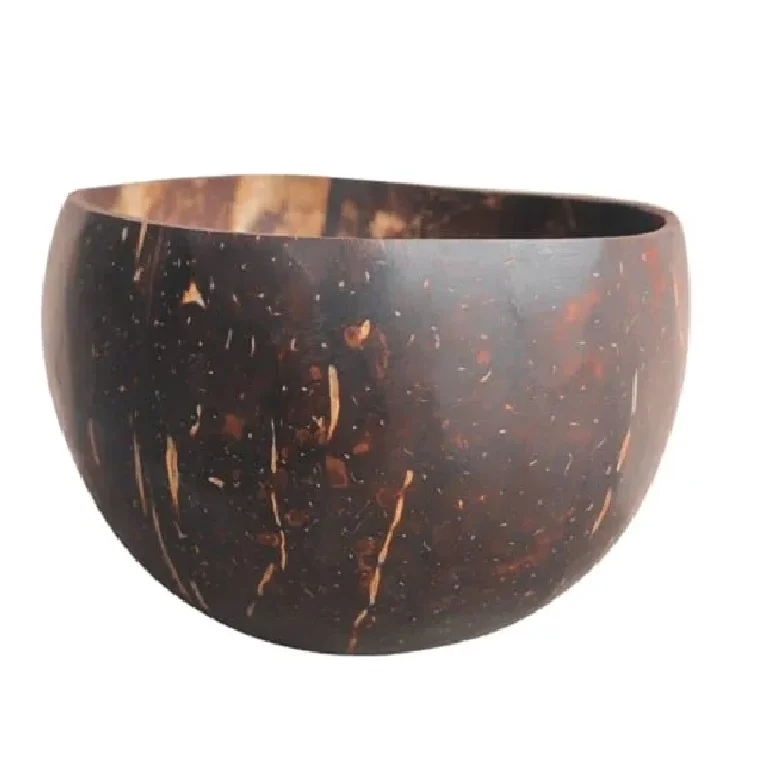 Оптовая продажа миска из натуральной кокосовой скорлупы ручной работы и ложка Кокосовая для мороженого