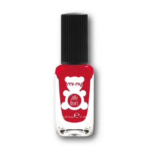 100% MADE IN ITALY HIGH QUALITY NAIL POLISH MI-NY LOGO JELLY BEARS COLLECTION COLOR NAME BLACK CHERRY SIZE 11 ML