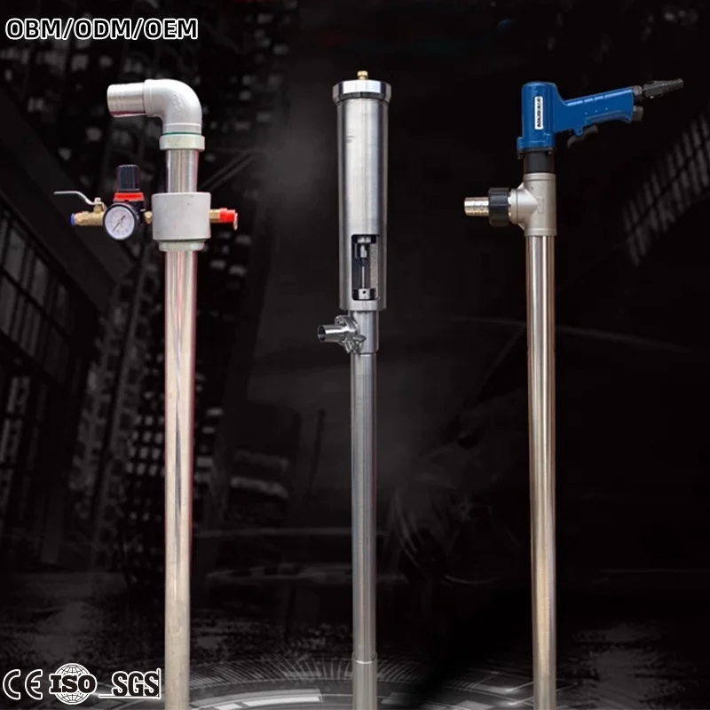 pneumatic gauge air motor operated oil pressure barrel transfer oil drum pump suction tube for sucker sucker rod barrel
