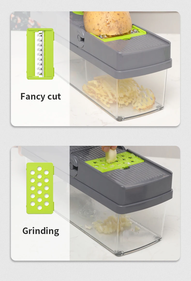 OOU Amazon Top Multi-Function 13 Sets Convenient Chopper Vegetable Slicer And Chopper