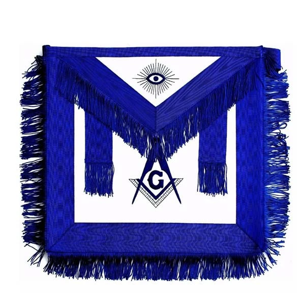 High Quality Masonic Apron Masonic Regalia Leather Blue Embroidered Apron with customized Logo
