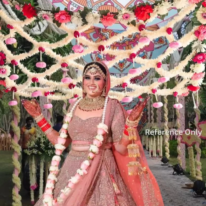 Jasmine Bridal Entry Chadar Full Floral Border Canopy Phoolon Ki Chaddar for Indian/Punjabi/Pakistani/ Wedding Nikkah Entrance