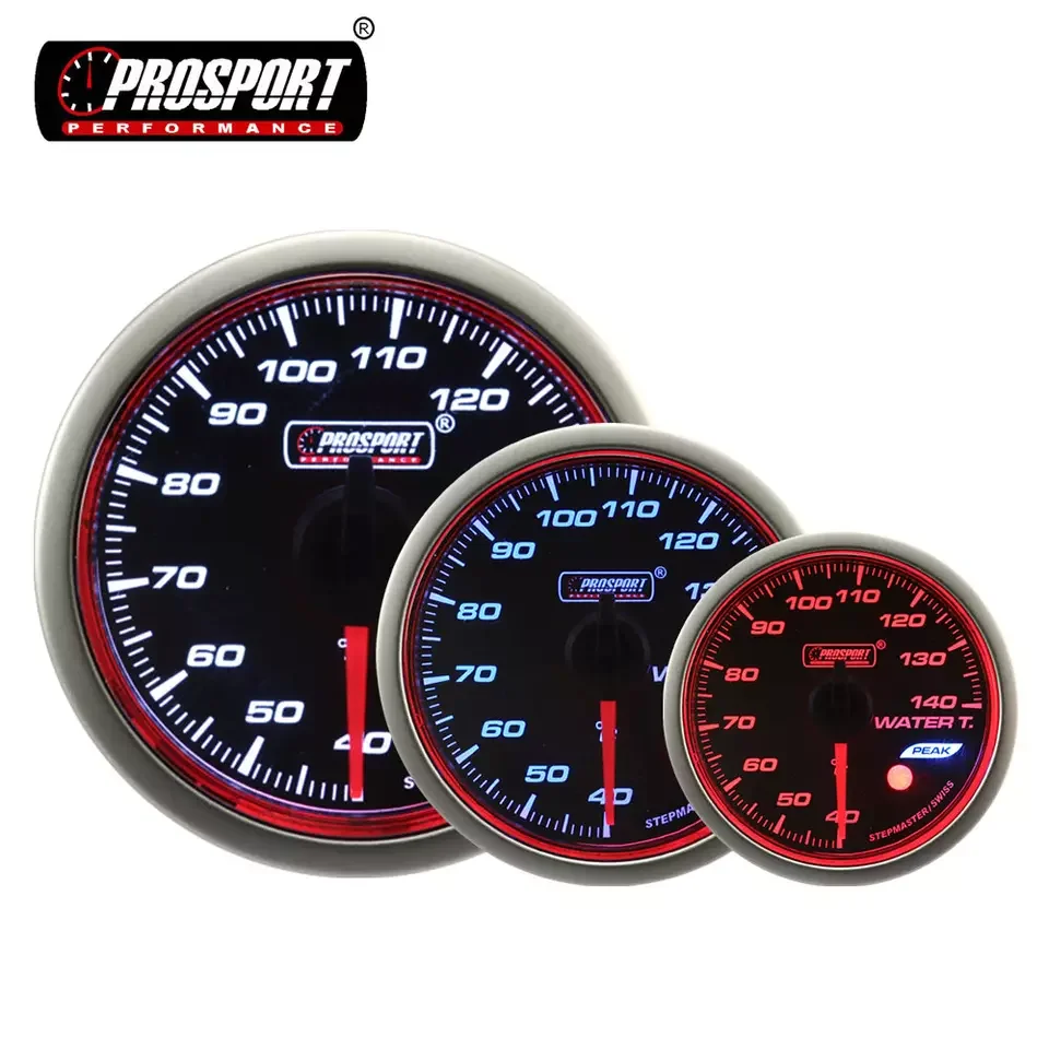 60 мм воды температура охлаждающей жидкости Датчик 12V красным кольцом Швейцарский шаговый двигатель автомобиля 3 вида цветов подсветки