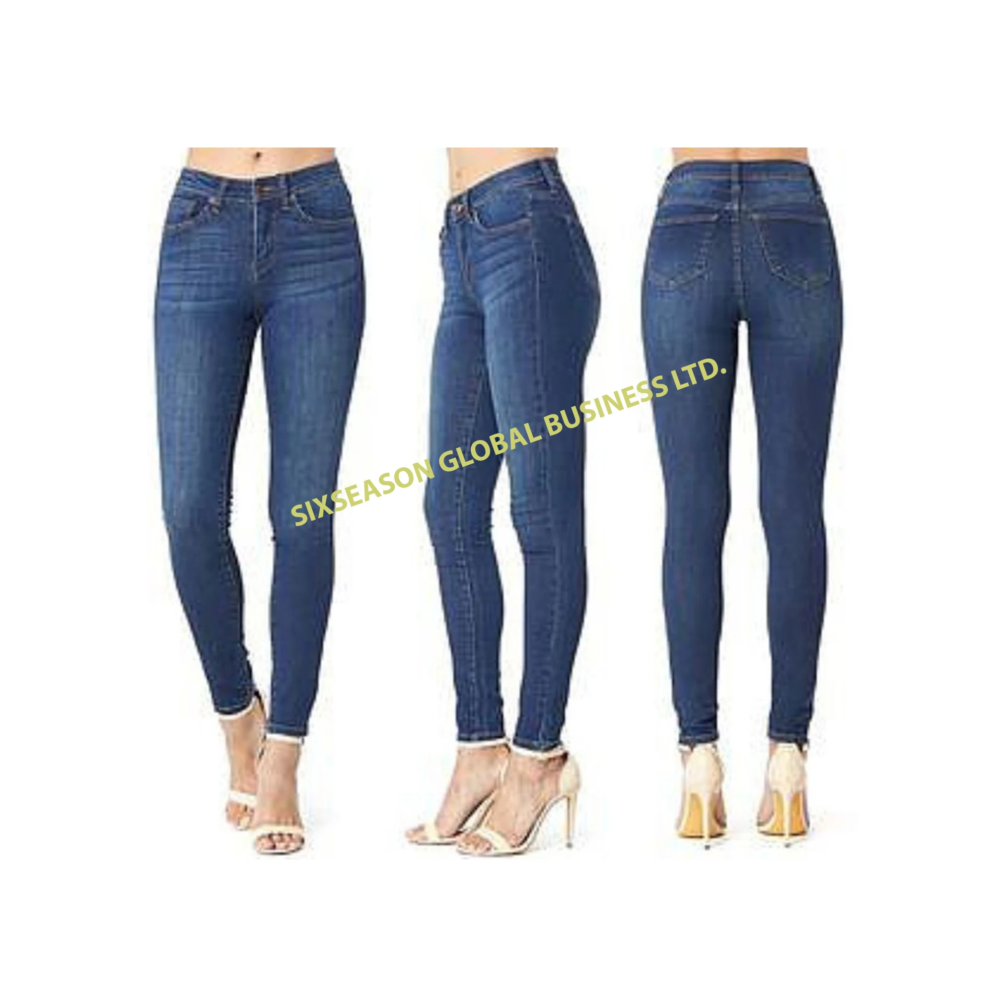 100% High Quality Super Skinny Spandex Destroy Ladies Denim Pants Export Oriented New Style Custom Casual Straight Bangladesh