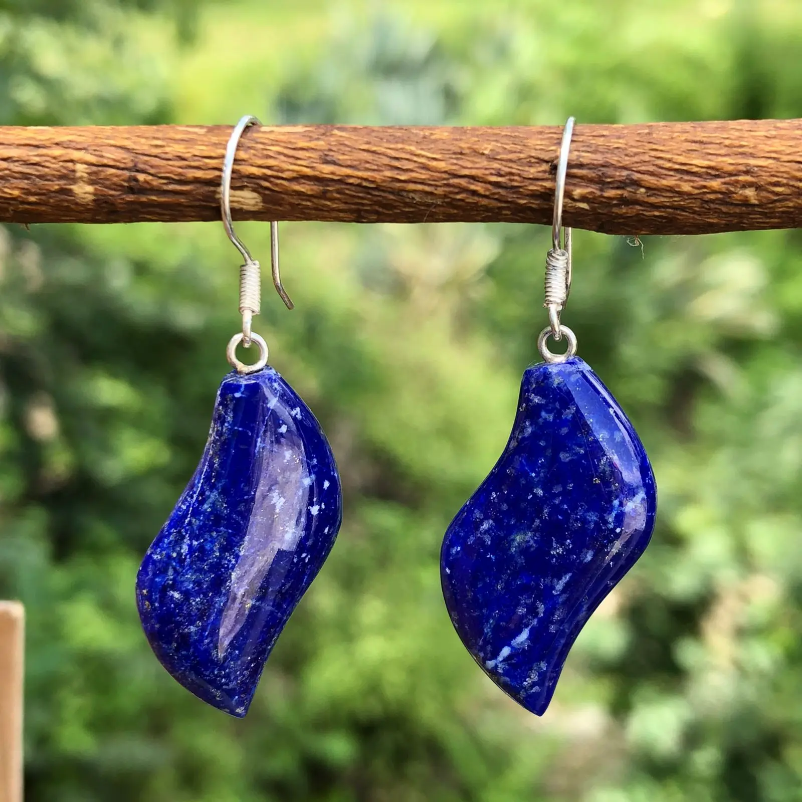 Beautiful Design Lapis Lazuli Stone Earrings/ Lapis Lazuli jewelry Lapis Earrings