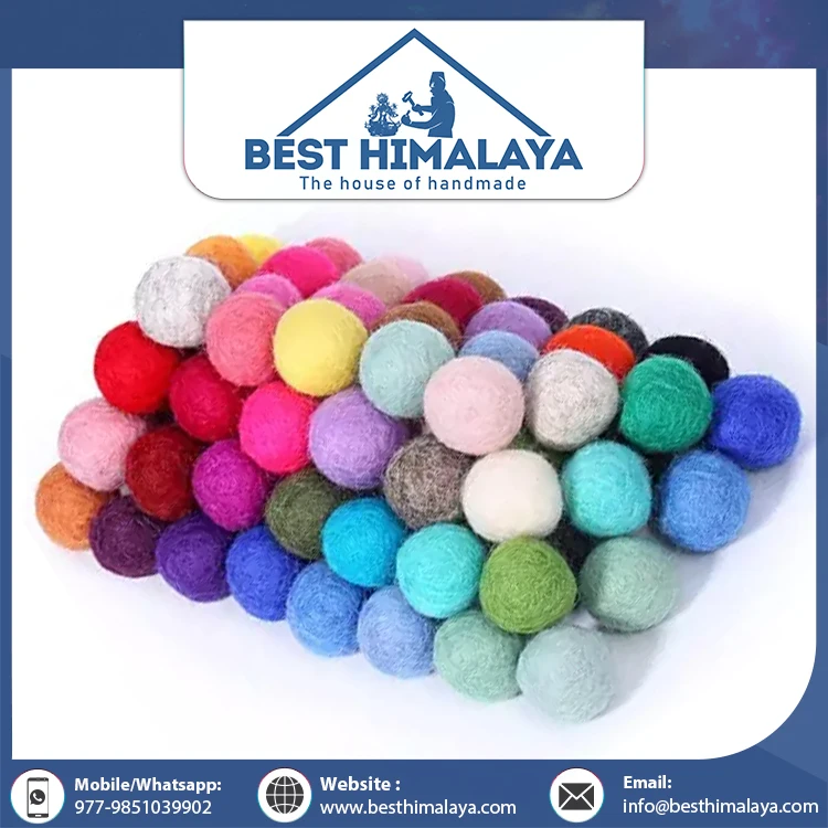 Natural Handmade Felt Wool Ball For Tree Decoration Organic New Zealand Wool Available At Bets Price
