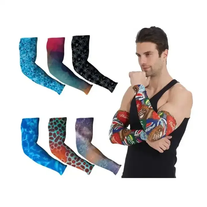 Unisex Cycling Running Basketball Compression Sleeves Cover UV Protection Arm Warmers 2 Pairs Arm Sleeves