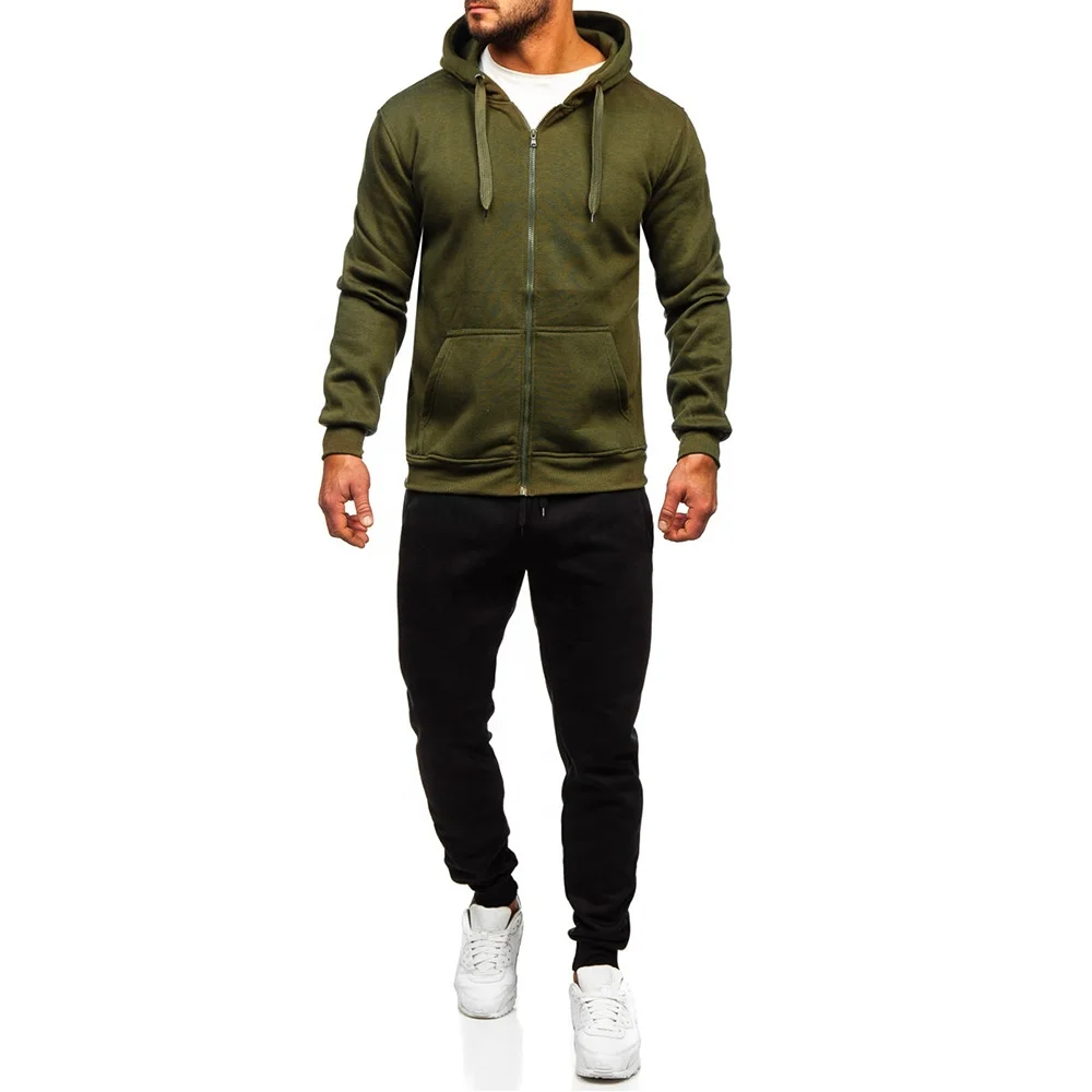 Plain Zip up Tracksuit Set Custom Slim Fit Men Training Wear Latest Design Men Tracksuits