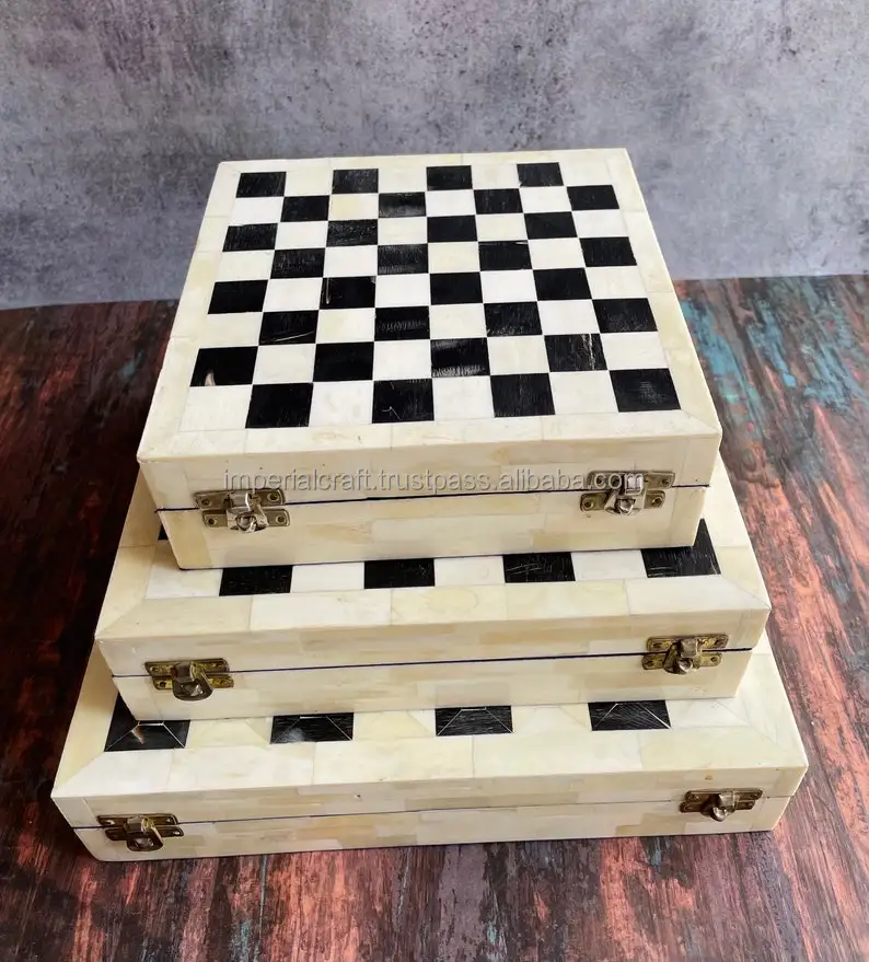 hot selling bone inlay chess board with  handcrafted chess pieces new design folding  and magnetic  chessboard