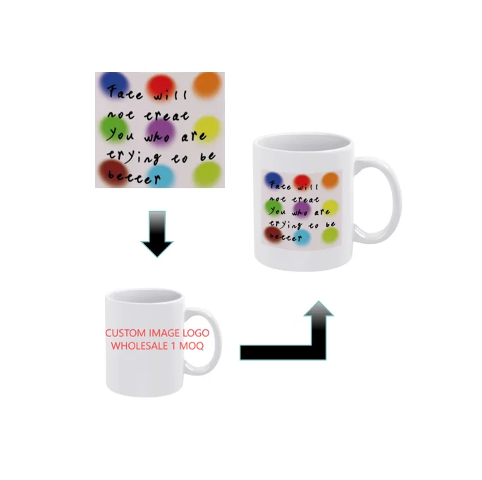 Ceramic white Sublimation cup 11 oz blank cup with case for Sublimation printed coffee cup custom logo