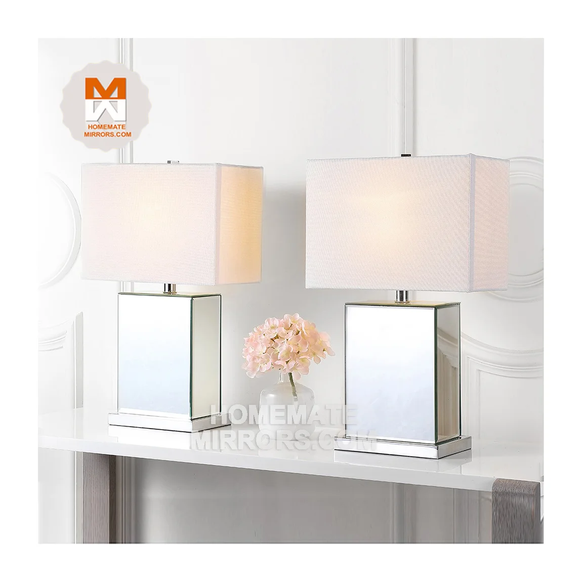 Modern style silver glass mirror desk lamp bedroom desk lamp makeup mirror lamp