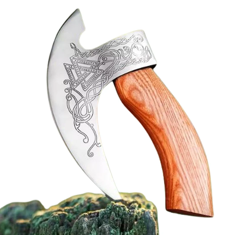 Ручной работы топор для резки пиццы Viking с кожаным футляром нож в стиле топора