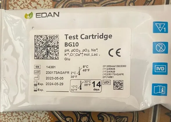 Test Cartridge BG3/BG4/BG8/BG10 For EDAN i15  POCT Blood Gas Analyzer Chemical Analyzer