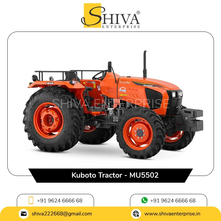 4 Cylinder Liquid Cooled Engine 2434cc Capacity Good Performance Efficient Agriculture Grade Kubota Farming Tractor MU5502
