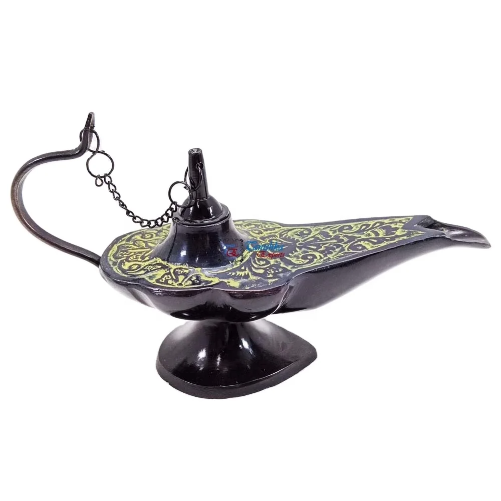 Nautical Brass Handmade Aladdin Decorative Genie Oil Lamp Aladdin Gifted Item Home Decor & Office Decor Gift Item