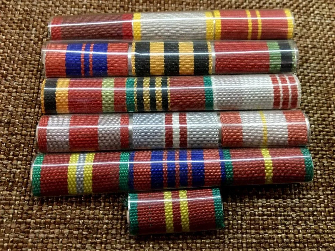 Soviet Vintage 1970s World War II Ribbon Matches the Medals of Orders Awarded to Veterans Made in USSR Ribbon Bar
