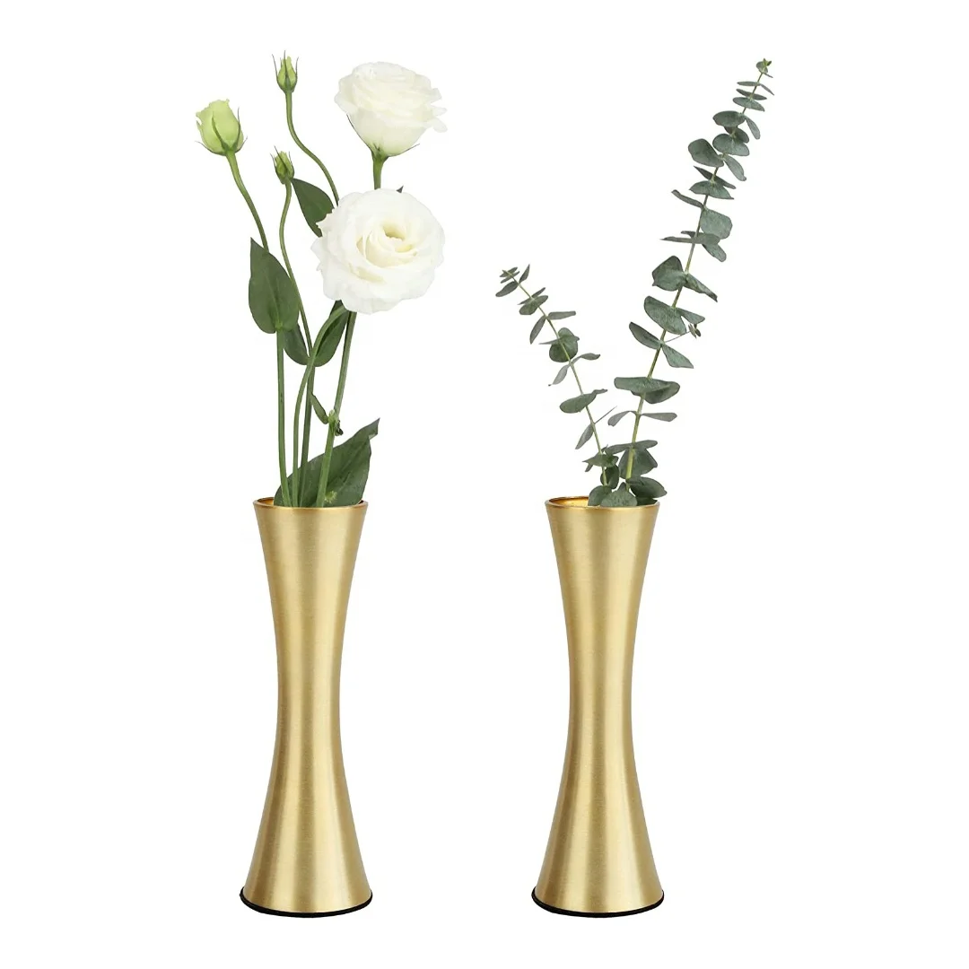 Set Of 2 Elegant Nordic Style Small Table Metal Flower Vase For Dinning Decoration Home Table Accent Corporate Gifting