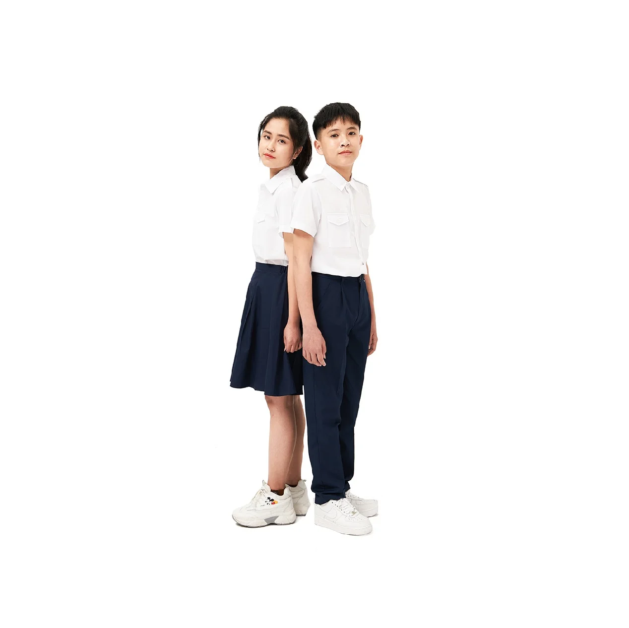 Latest Design 2022 Wholesale Sao Mai Vietnam School White Unisex Short sleeve Shirt For Both Boys And Girls