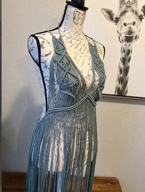 Bride & Bridesmaid Boho party-Burning man clothing-Beach wedding costume  Beach wedding dress Macrame dress festival